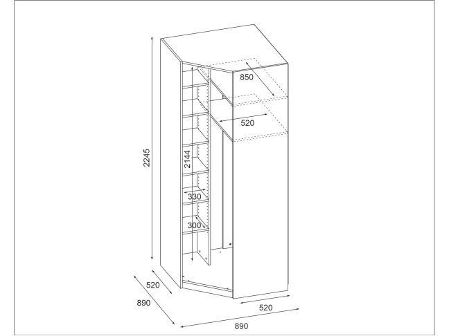 Modulinė kampinė spinta A MAX 2