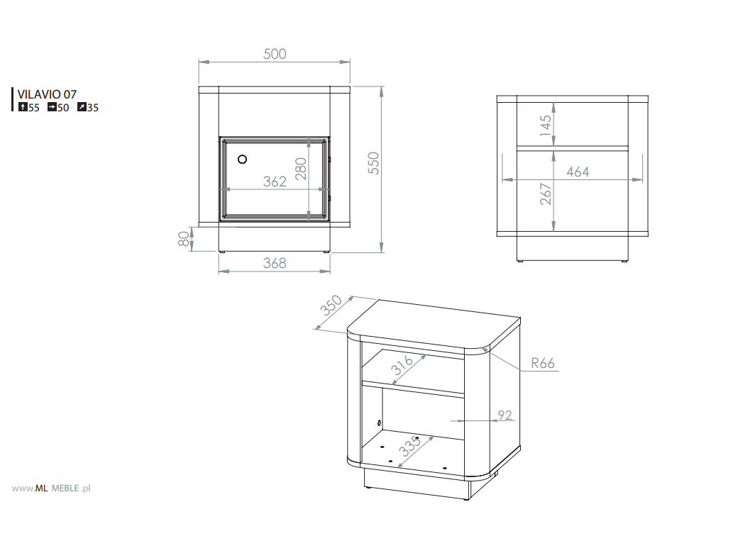 Naktinis staliukas VILAVIO 07 7