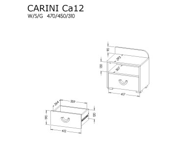Naktinis staliukas CARINI CA12 Naktinis staliukas CARINI CA12