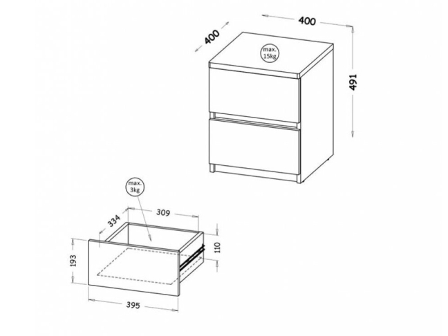 Naktinis staliukas ARCA AR10 1 Naktinis staliukas ARCA AR10 1