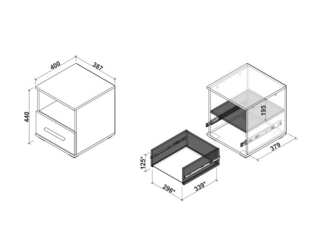 Naktinis staliukas LIMA SN-1 1 Naktinis staliukas LIMA SN-1 1