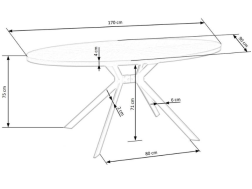 Ovalus stalas LOCARNO