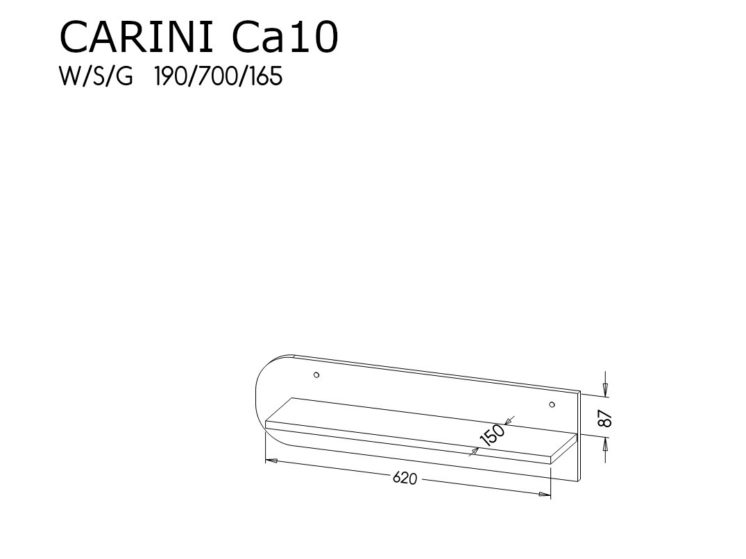 Pakabinama lentynėlė CARINI CA10 1 Pakabinama lentynėlė CARINI CA10 1