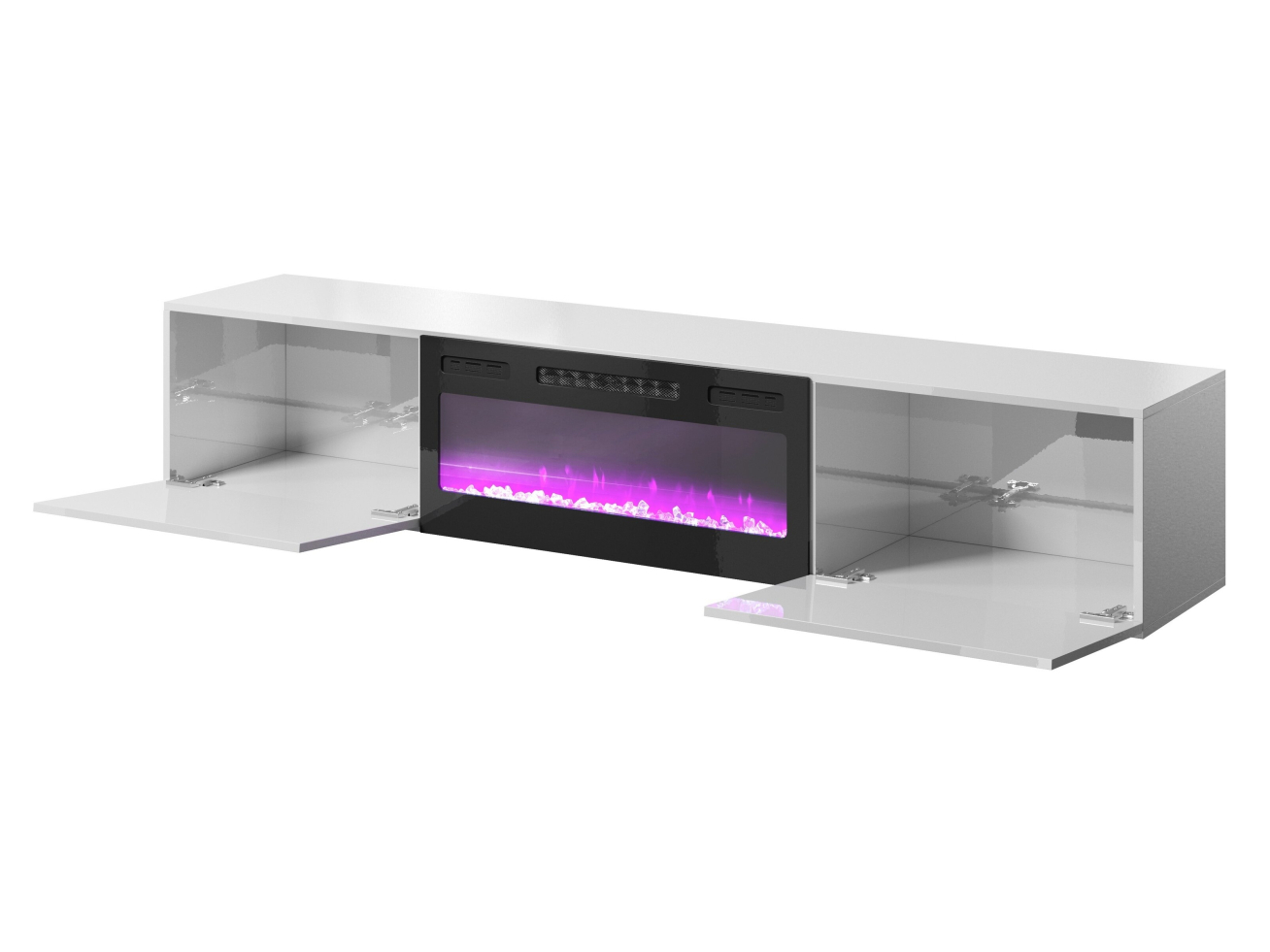 Pakabinama TV spintelė SLIDE 200 K su elektriniu židiniu 2 Pakabinama TV spintelė SLIDE 200 K su elektriniu židiniu 2