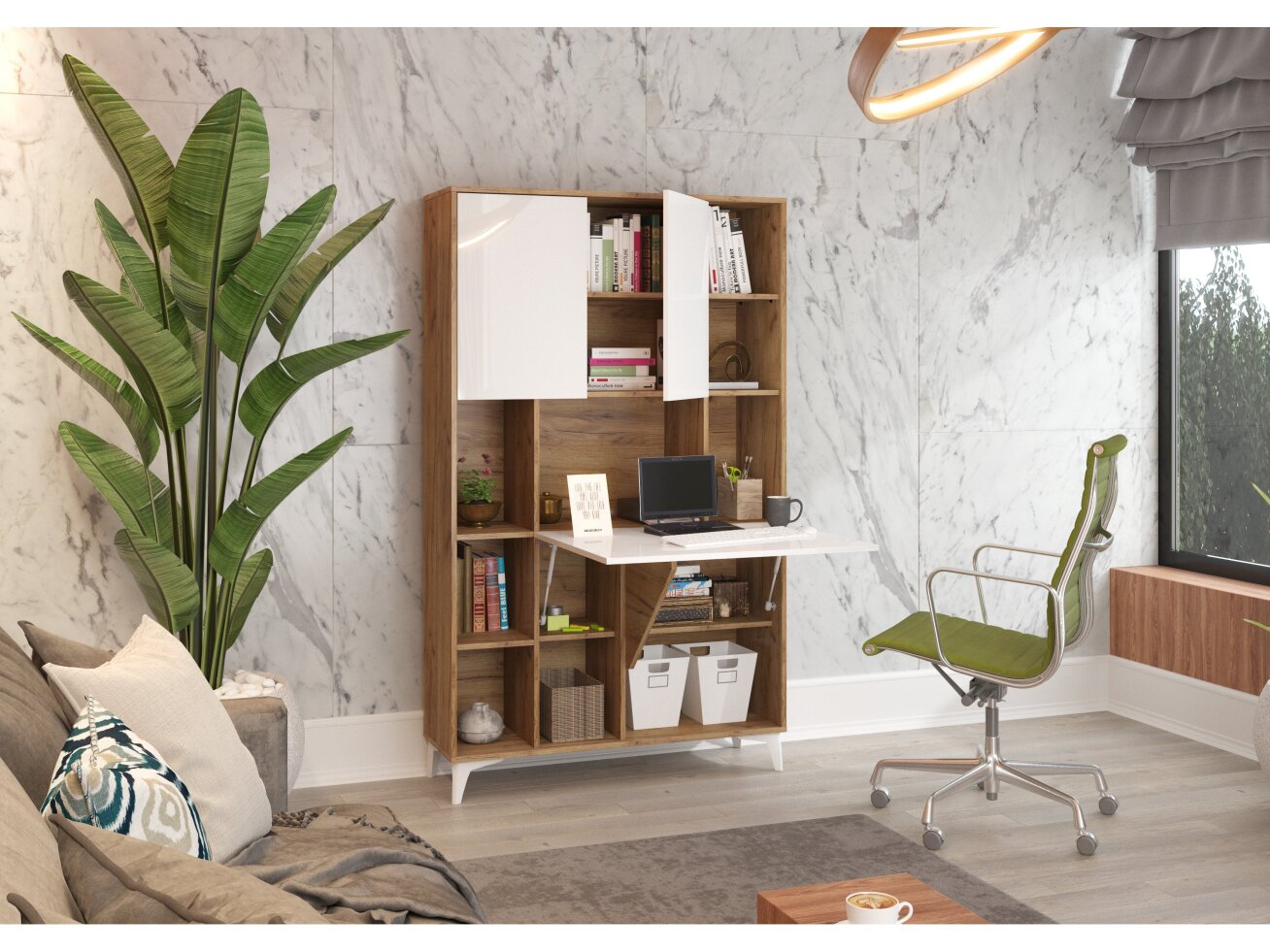 Pastatoma spintelė-stalas MEGAN 2 5