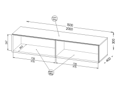 Pakabinama TV spintelė SLIDE 200