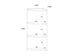 Pakabinama virtuvinė lentyna KOR-12 W30OZ