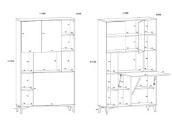 Pastatoma spintelė-stalas MEGAN 2