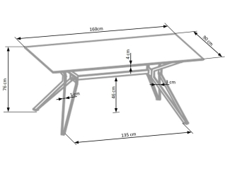 Stalas PASCAL 160x90