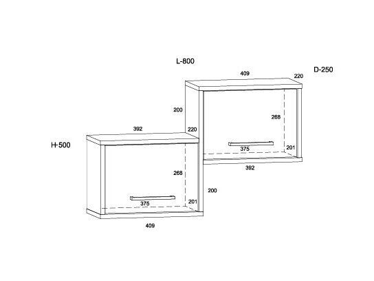Pakabinama spintelė BOS-08 6 Pakabinama spintelė BOS-08 6