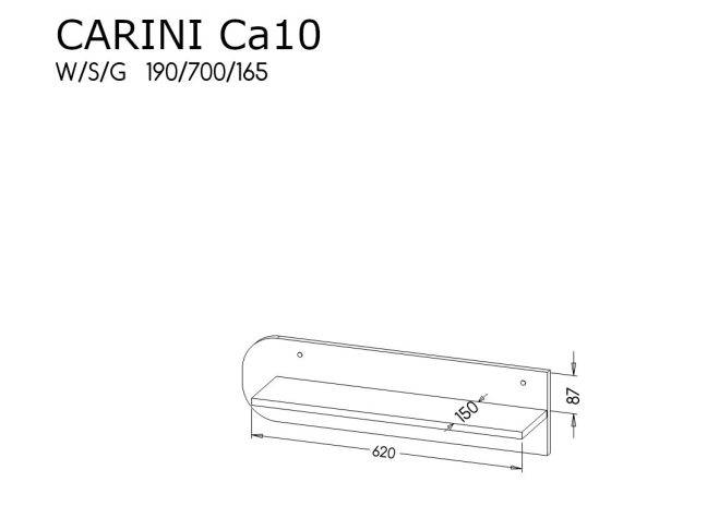 Pakabinama lentynėlė CARINI CA10 1