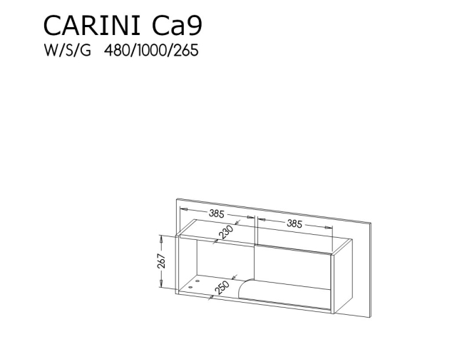 Pakabinama lentynėlė CARINI CA9 1 Pakabinama lentynėlė CARINI CA9 1