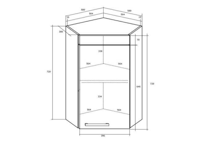 Pakabinama spintelė MILO W60N 1