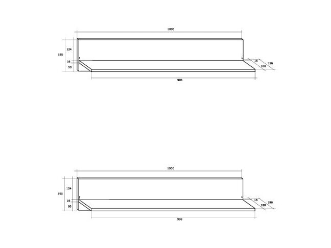 Pakabinamos lentynėlės STE-02 3 Pakabinamos lentynėlės STE-02 3