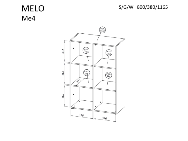Pastatoma lentyna MELO ME4 1