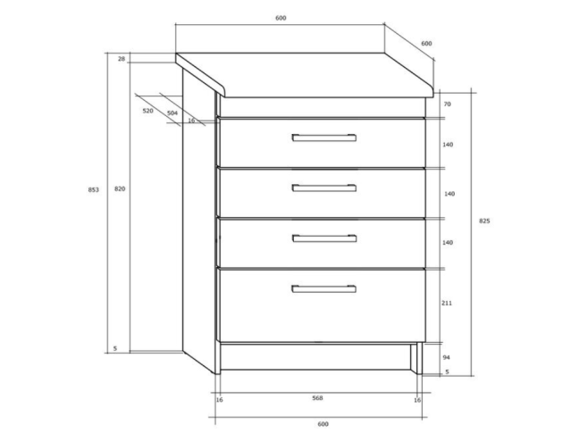 Pastatoma spintelė MILO S60/4SZ 1
