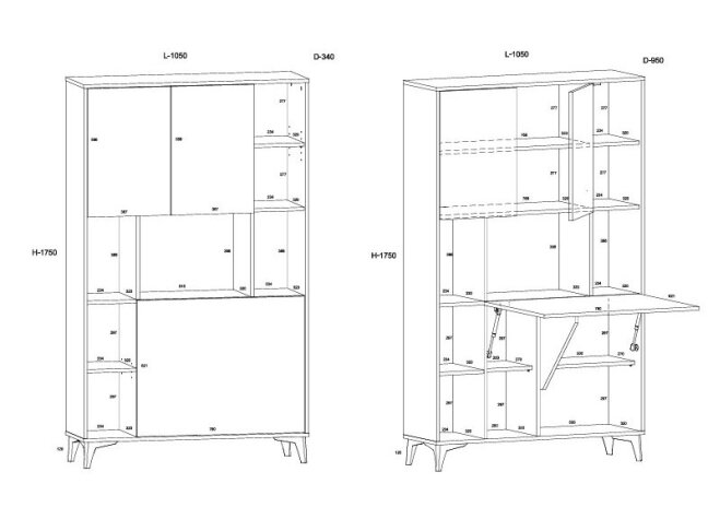 Pastatoma spintelė-stalas MEGAN 2 6 Pastatoma spintelė-stalas MEGAN 2 6