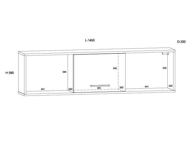 Pakabinama lentynėlė BOS-16 6 Pakabinama lentynėlė BOS-16 6