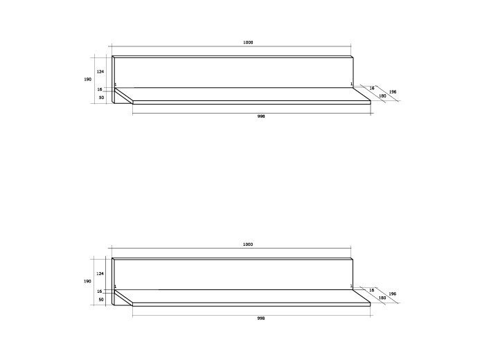 Pakabinamos lentynėlės STE-02 3 Pakabinamos lentynėlės STE-02 3