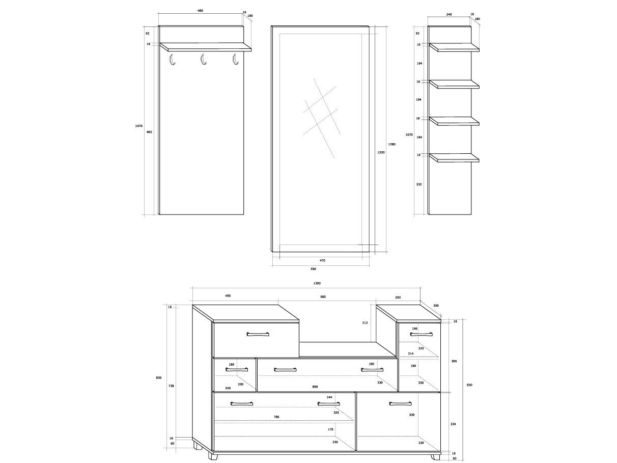 Prieškambario komplektas GRAND 1