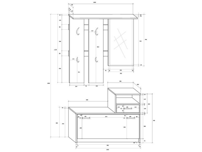 Prieškambario komplektas LUNA 3 Prieškambario komplektas LUNA 3