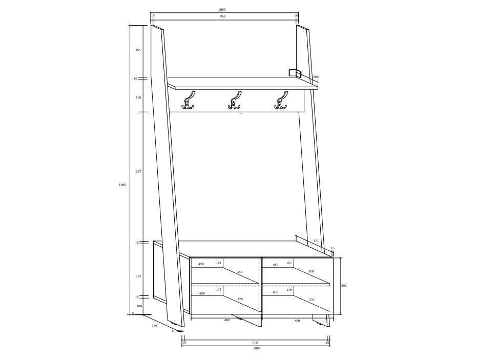 Prieškambario komplektas RACK 5 2 Prieškambario komplektas RACK 5 2
