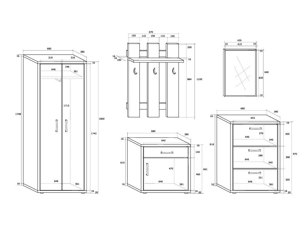 Prieškambario komplektas 3 2