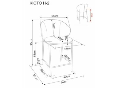 Pusbario kėdė KIOTO H-2 Pusbario kėdė KIOTO H-2