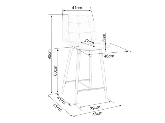 Pusbario kėdė CHIC H-2 VELVET 4 Pusbario kėdė CHIC H-2 VELVET 4