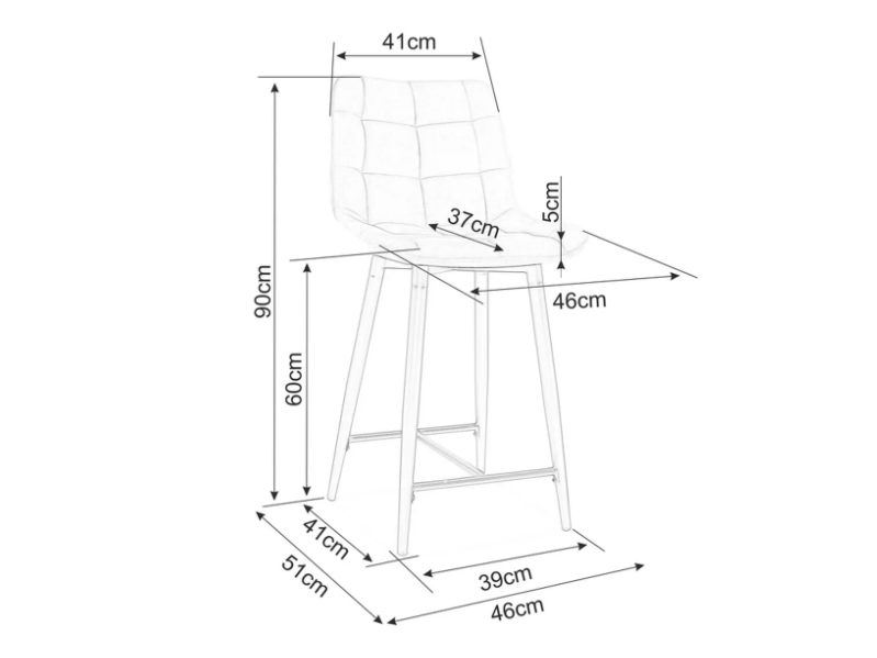 Pusbario kėdė CHIC H-2 VELVET 4 Pusbario kėdė CHIC H-2 VELVET 4