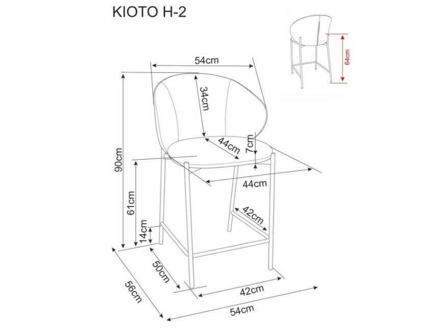 Pusbario kėdė KIOTO H-2 3