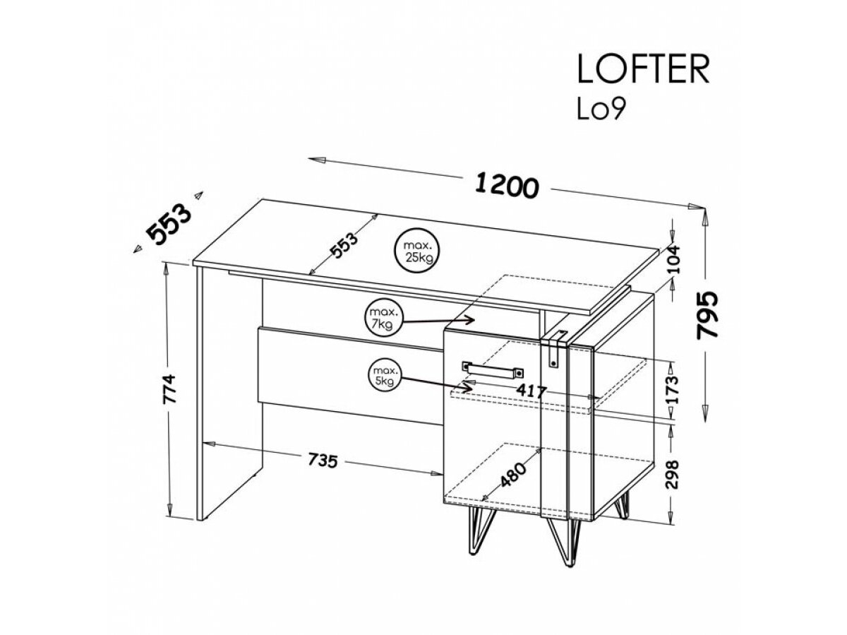 Rašomasis stalas LOFTER LO9 1 Rašomasis stalas LOFTER LO9 1