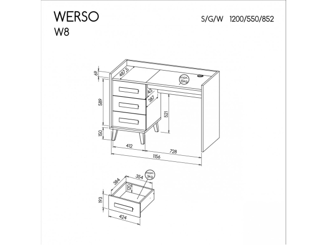 Rašomasis stalas WERSO W8 1