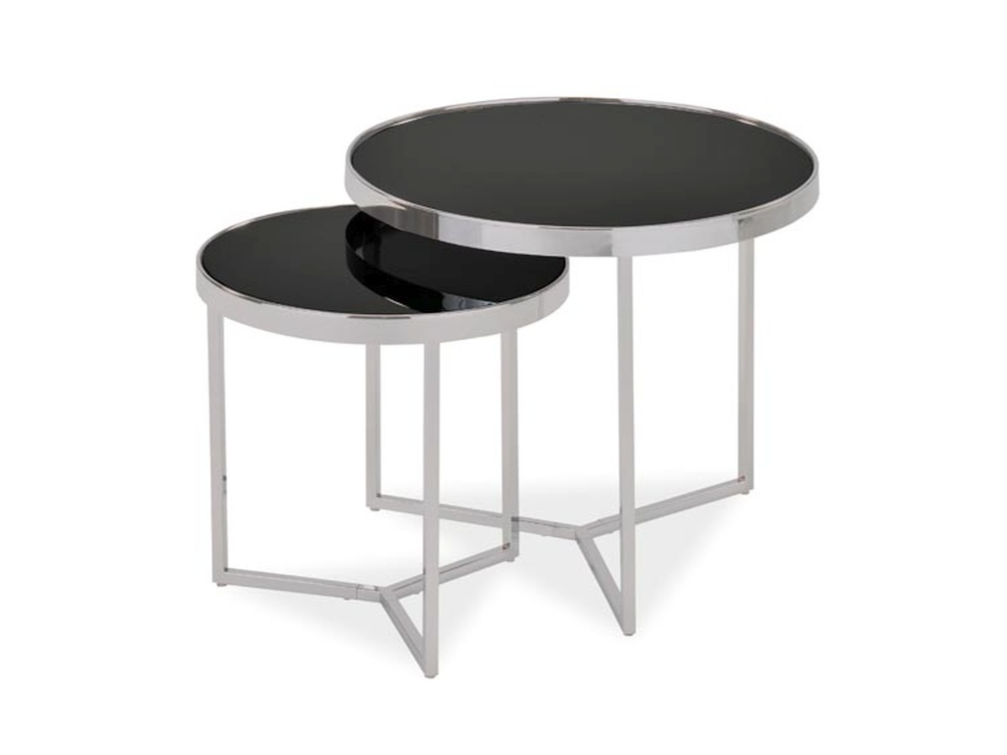 Stiklinis kavos staliukų rinkinys DELIA II 4 Stiklinis kavos staliukų rinkinys DELIA II 4