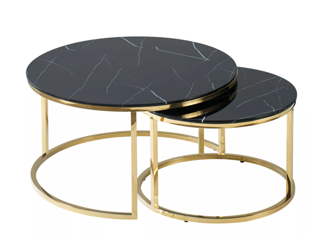 Stiklinis kavos staliukų rinkinys MUSE 3 Stiklinis kavos staliukų rinkinys MUSE 3