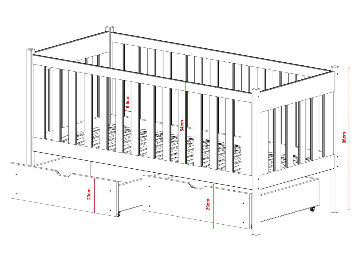 Vaikiška lova su stalčiais ALICJA 80x160 9 Vaikiška lova su stalčiais ALICJA 80x160 9