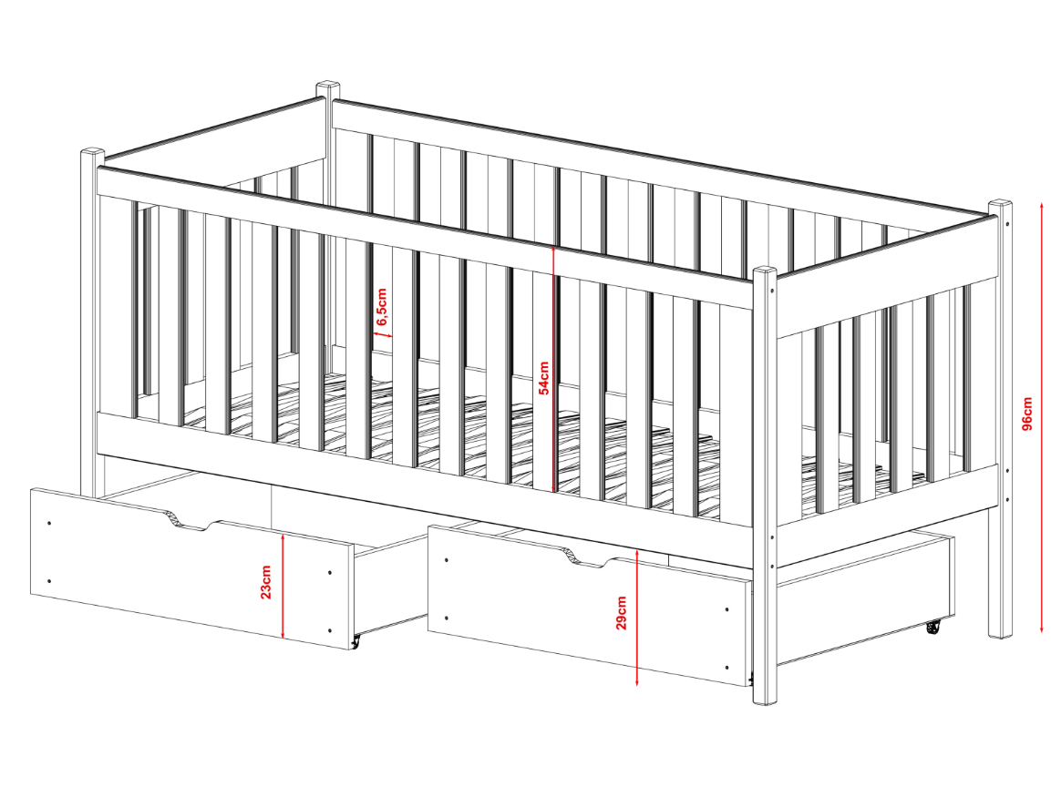 Vaikiška lova su stalčiais ALICJA 80x180 9