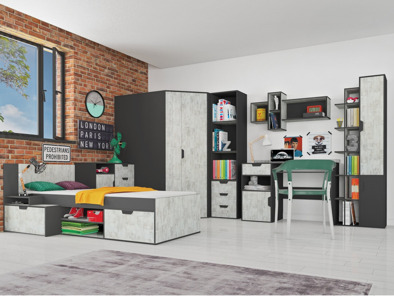 Vaikų kambario komplektas NA14 12