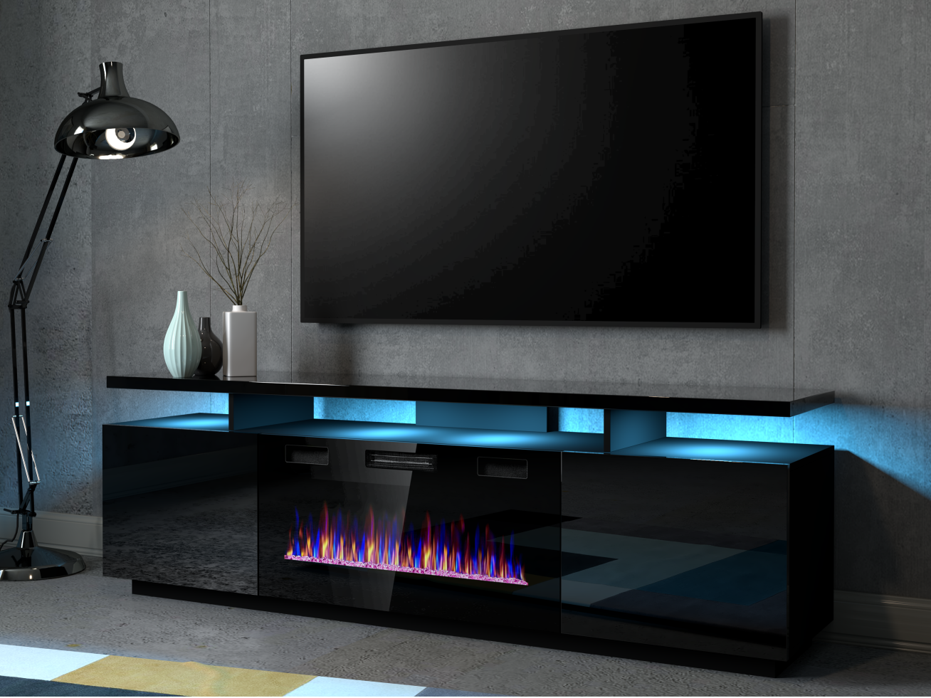 TV Staliukas EVA su elektriniu židiniu 3 TV Staliukas EVA su elektriniu židiniu 3