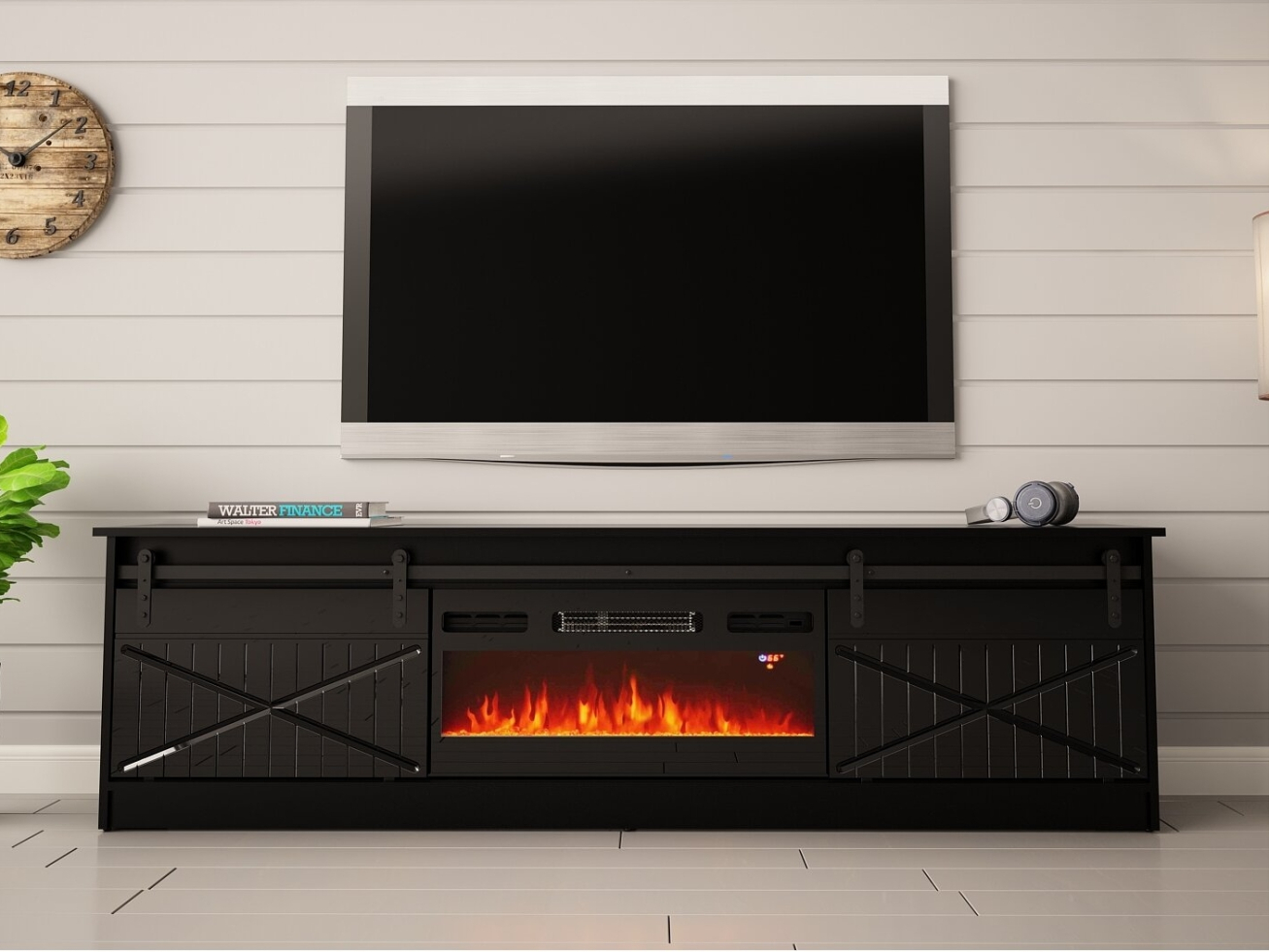 TV Staliukas GRANERO su elektriniu židiniu 8 TV Staliukas GRANERO su elektriniu židiniu 8