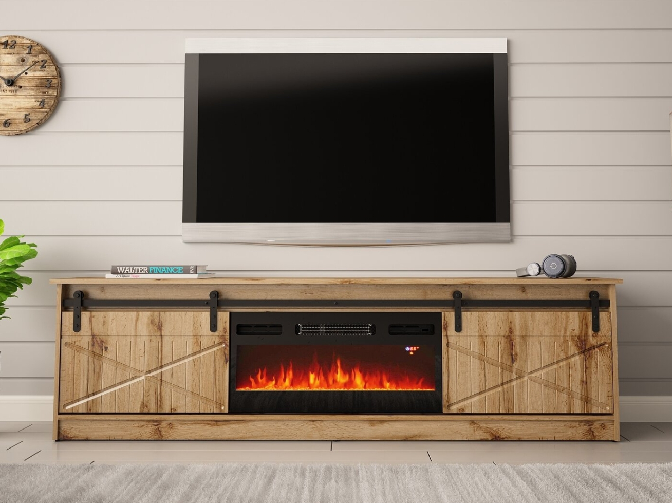 TV Staliukas GRANERO su elektriniu židiniu 6 TV Staliukas GRANERO su elektriniu židiniu 6