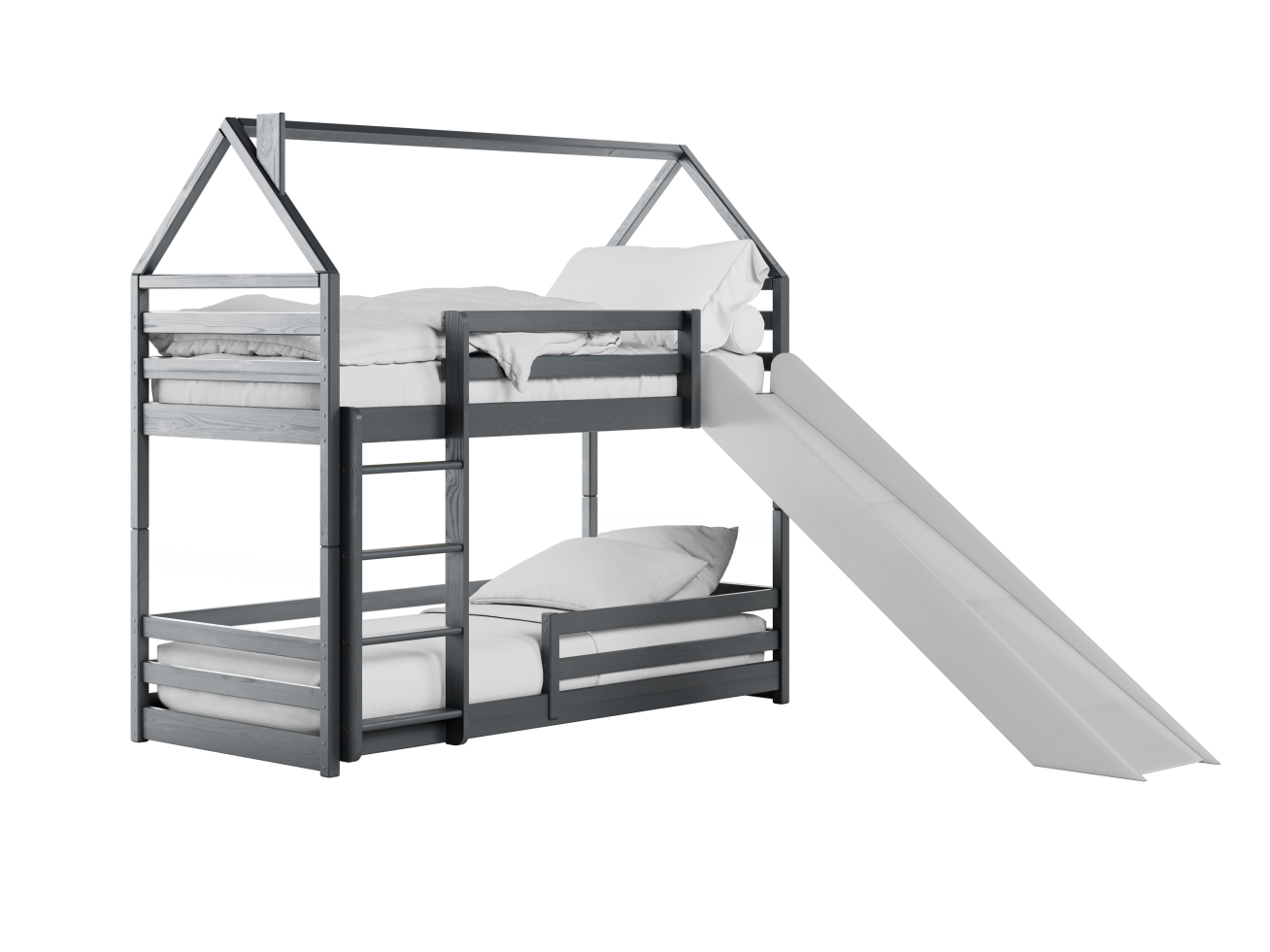 Dviaukštė vaikiška lova su čiuožykla PLAY 80x180 6