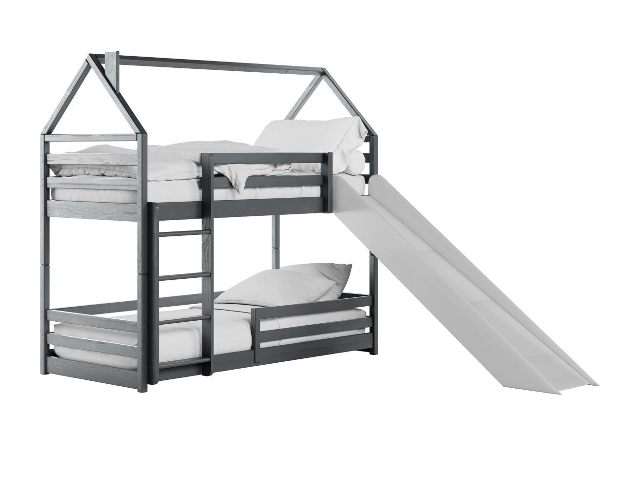 Dviaukštė vaikiška lova su čiuožykla PLAY 90x200 6