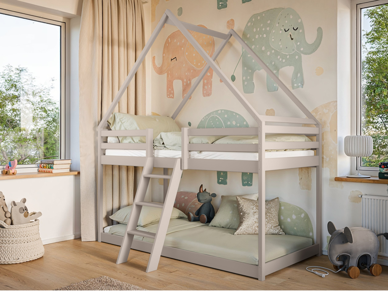 Dviaukštė vaikiška lova SWEET 80x180 8 Dviaukštė vaikiška lova SWEET 80x180 8