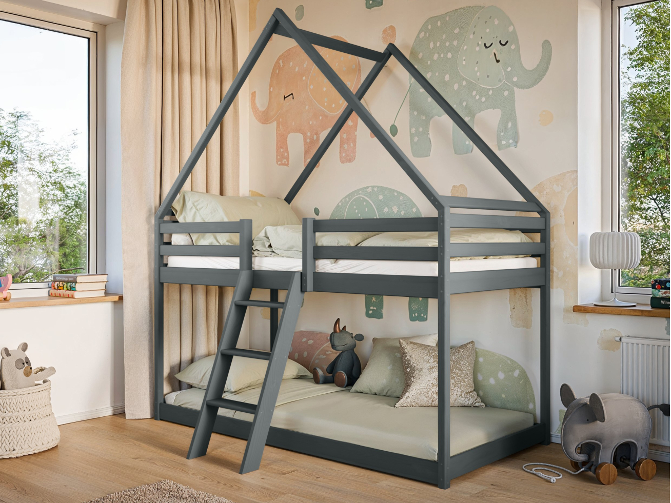 Dviaukštė vaikiška lova SWEET 90x200 5 Dviaukštė vaikiška lova SWEET 90x200 5