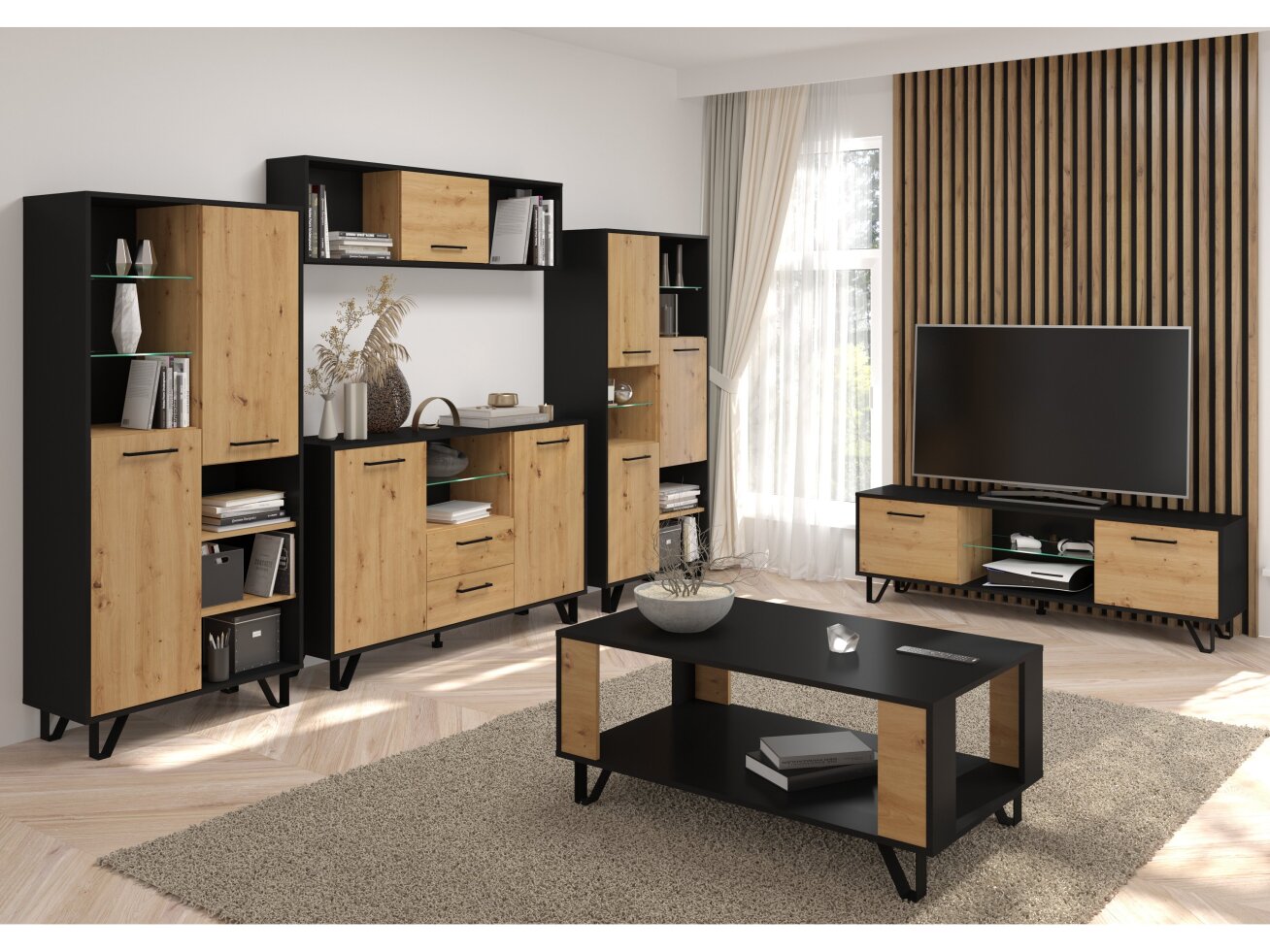 Svetainės baldų komplektas BOSS 4 11 Svetainės baldų komplektas BOSS 4 11