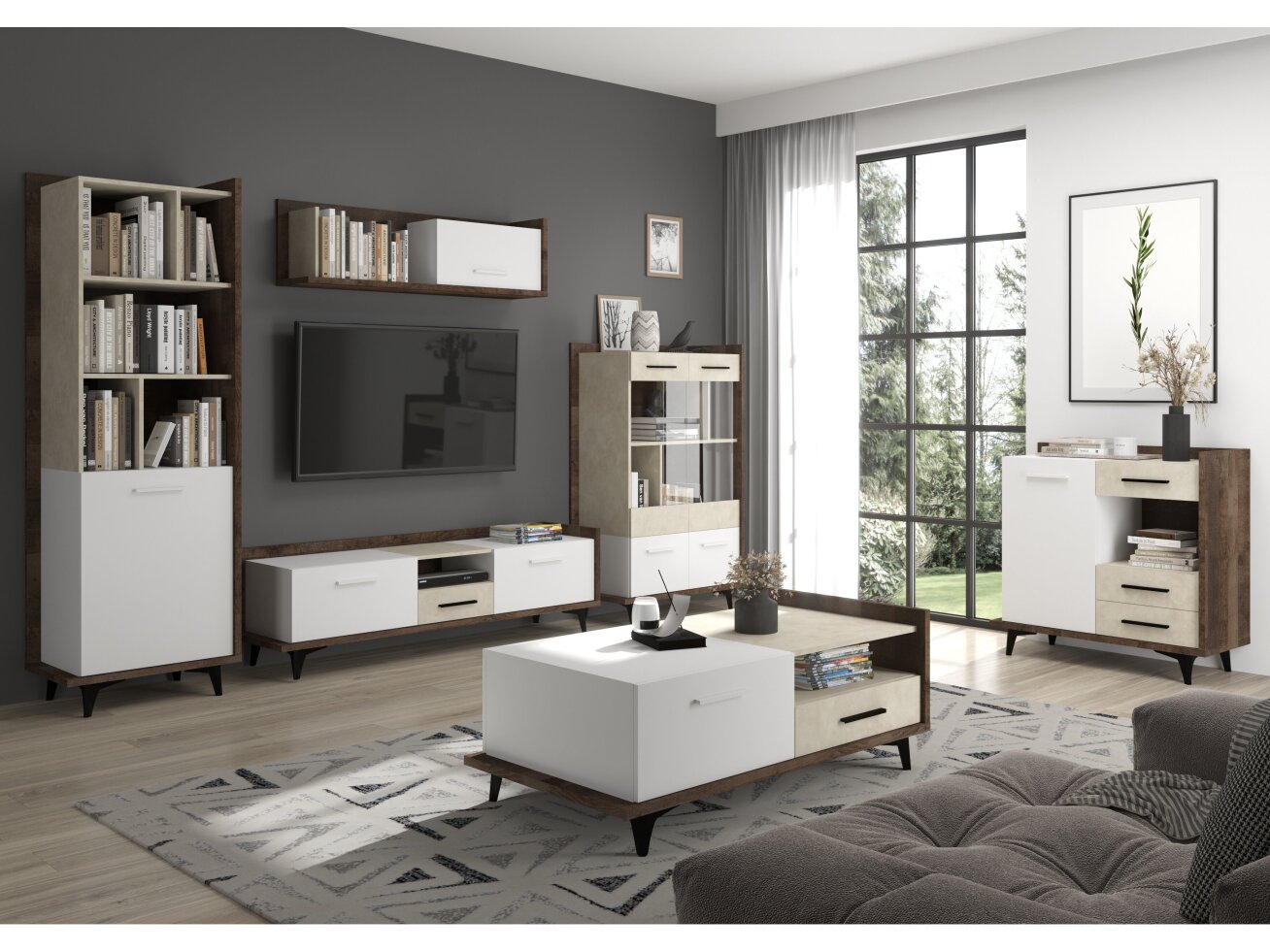 Svetainės baldų komplektas BOX 1 8 Svetainės baldų komplektas BOX 1 8