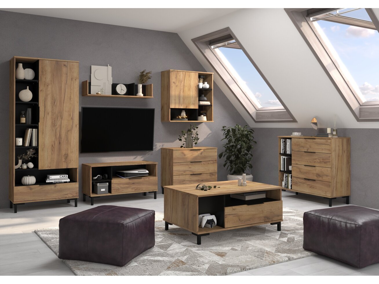 Svetainės baldų komplektas FRESH 4 8