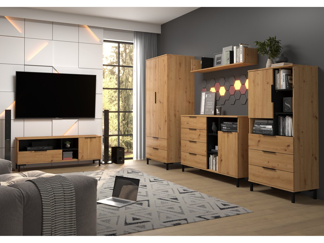 Svetainės baldų komplektas FRESH 5 8