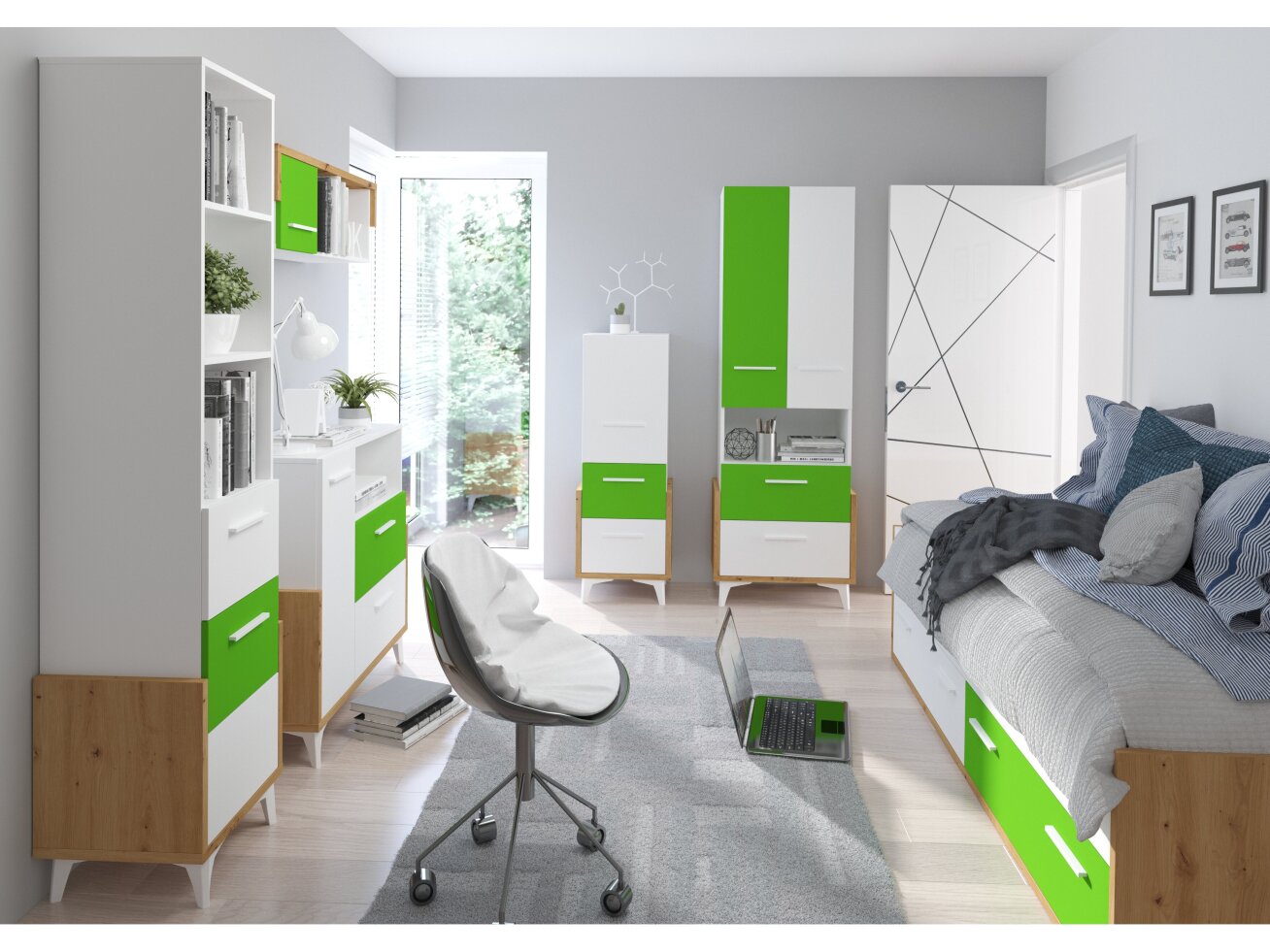 Vaikų kambario komplektas HEY 3 10 Vaikų kambario komplektas HEY 3 10